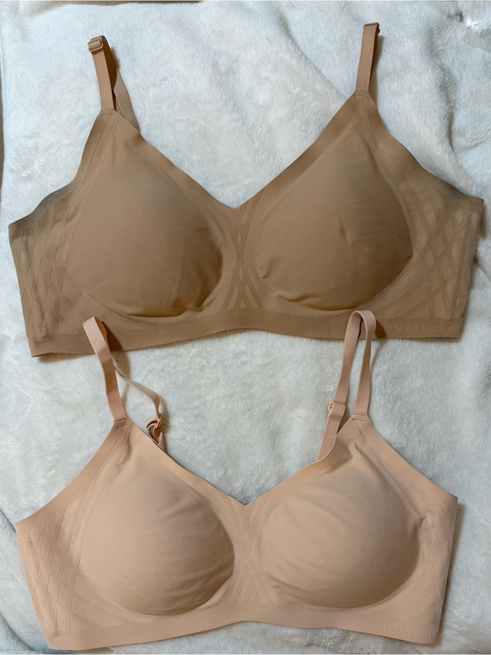 Honey love Seamless Wireless Comfort Bra - Nude & Light Nude